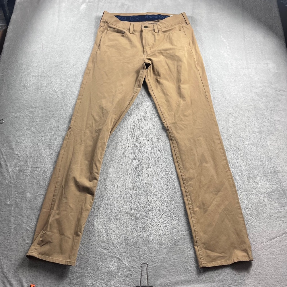 Vineyard Vines Performance‎ Pants Mens 30x32 Tan Khaki Stretch Chino 5-Pocket